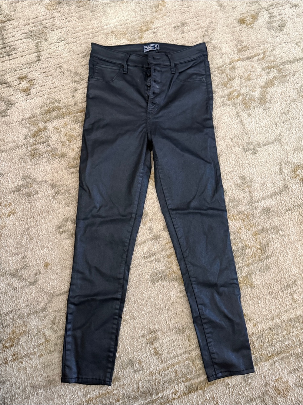 Abercrombie & Fitch Black Coated Skinny Jeans